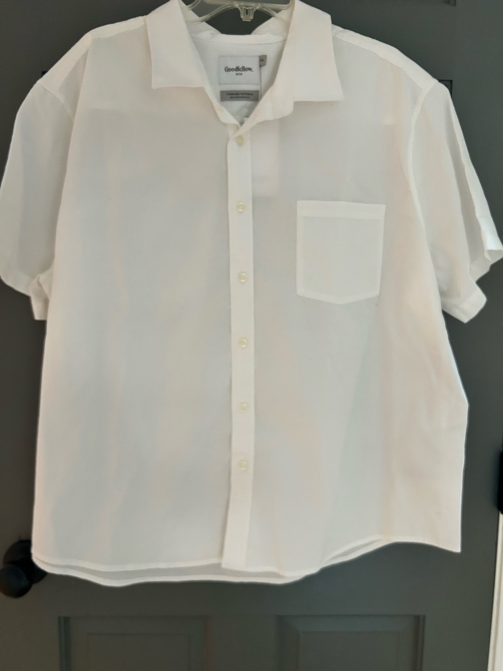 Goodfellow & Co White Short Sleeve Button-Down Shirt xxl